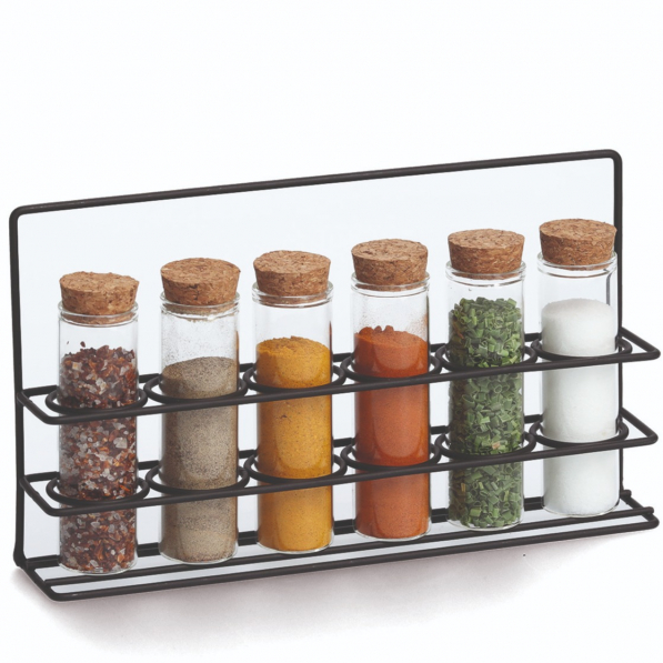 ZELLER Spices 6 szt. - pojemniki na przyprawy szklane ze stojakiem 