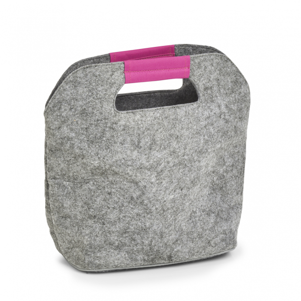 ZELLER Tasche 23 x 16 x 29 cm szaro-różowa - torba termoizolacyjna filcowa