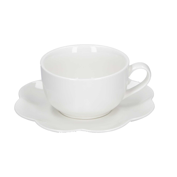 LA PORCELLANA BIANCA Villadeifiori 450 ml 4 szt. - filiżanki do kawy i herbaty porcelanowe ze spodkami