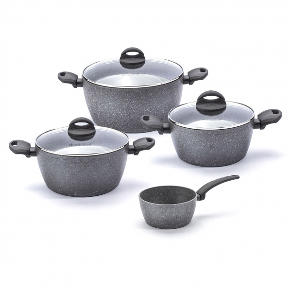 Zestaw 4 garnków aluminiowych z pokrywkami FLORINA LAVA