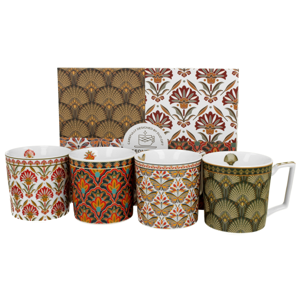 Zestaw 4 kubków porcelanowych DUO GEOMETRIC 350 ml