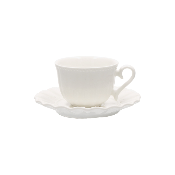 LA PORCELLANA BIANCA Ducale 80 ml 6 szt. - filiżanki do espresso porcelanowe ze spodkami