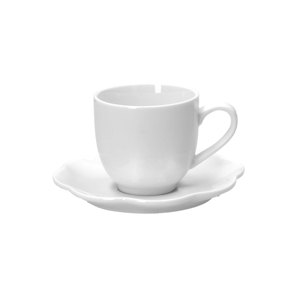 LA PORCELLANA BIANCA Villadeifiori 85 ml 6 szt. - filiżanki do espresso porcelanowe ze spodkami