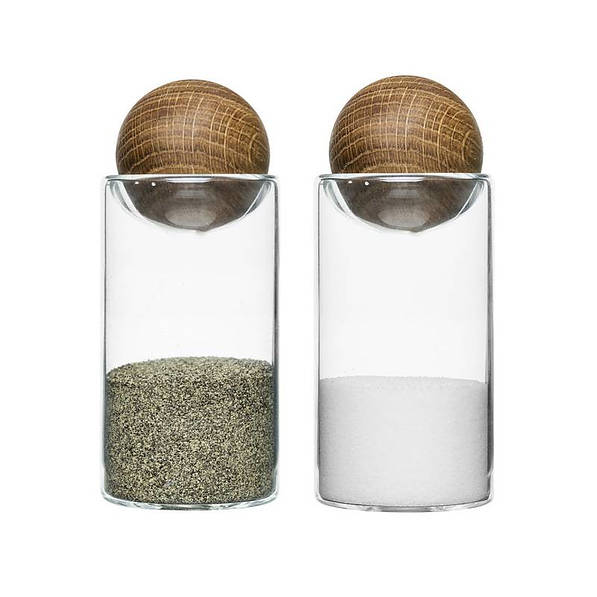 SAGAFORM Oval Oak – solniczka i pieprzniczka szklane