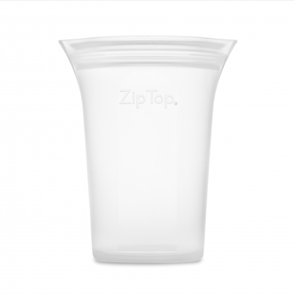 ZIP TOP Cups Frost 0,24 l biały - woreczek strunowy wielorazowy na żywność