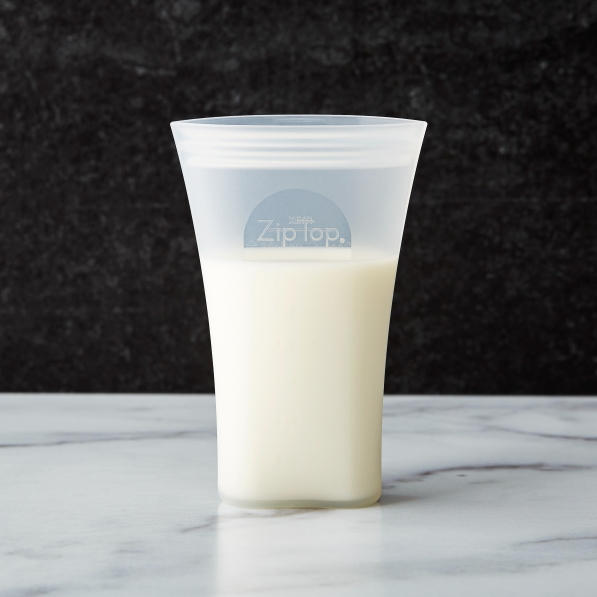 ZIP TOP Cups Frost 0,47 l biały - woreczek strunowy wielorazowy na żywność