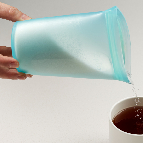 ZIP TOP Cups Teal 0,71 l turkusowy - woreczek strunowy wielorazowy na żywność