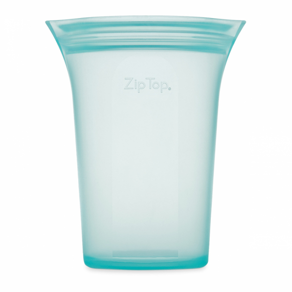 ZIP TOP Cups Teal 3 szt. turkusowe - woreczki strunowe wielorazowe na żywność silikonowe