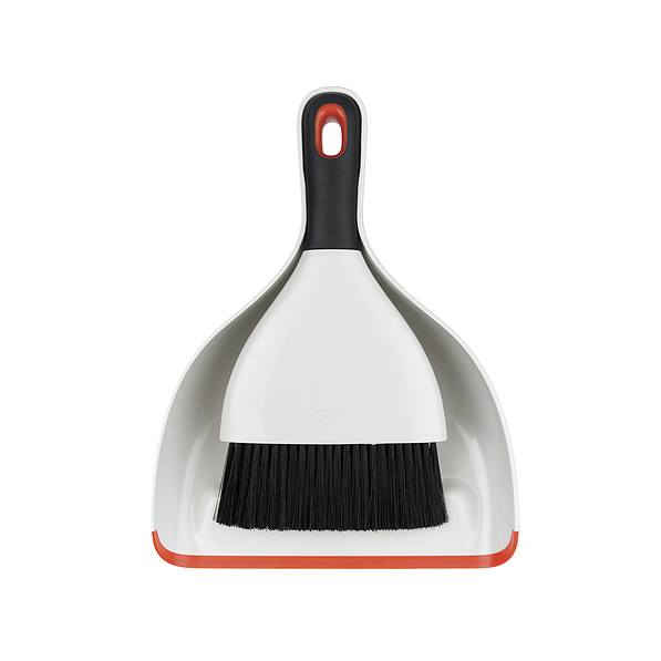 OXO Good Grips Dustpan & Brush beżowe - zmiotka i szufelka do zamiatania plastikowe