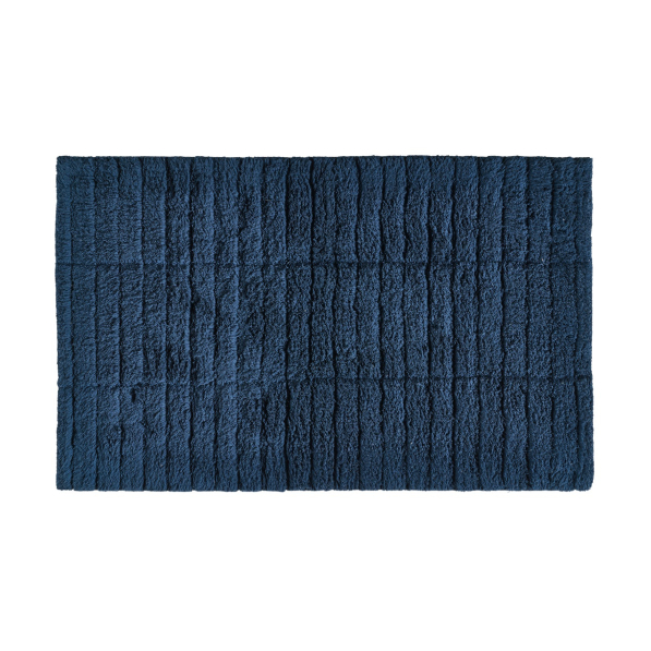 ZONE DENMARK Tiles Dark Blue 80 x 50 cm - dywanik łazienkowy bawełniany