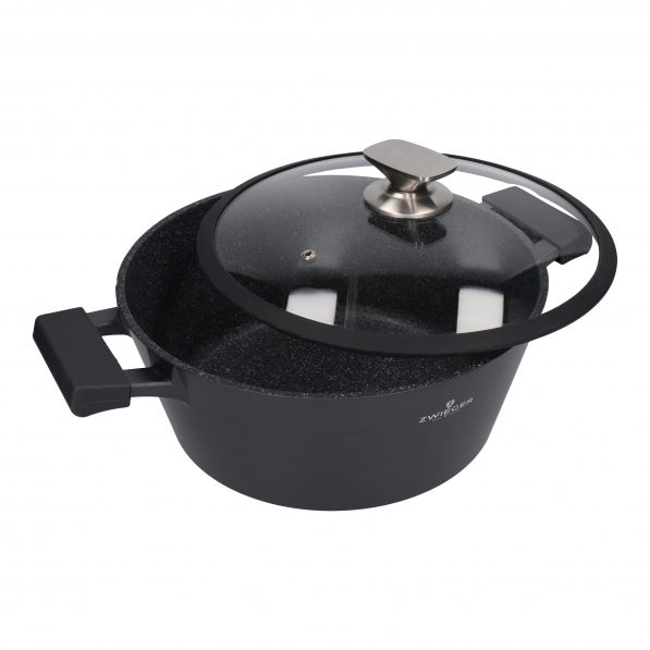 ZWIEGER Black Stone 5,5 l - garnek aluminiowy z pokrywką