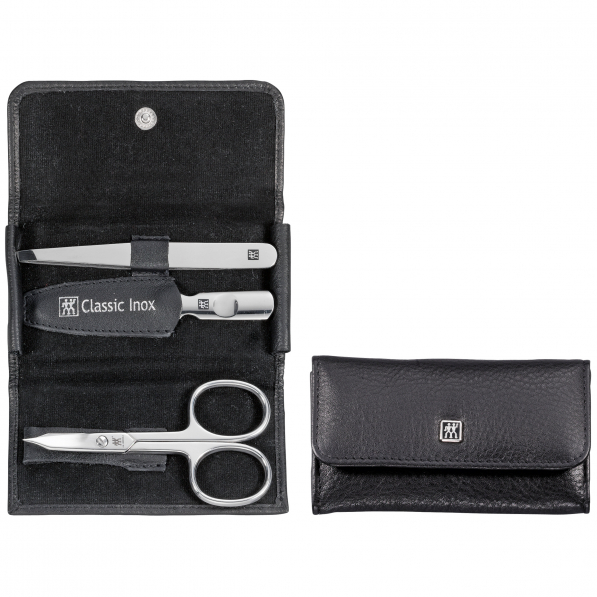 ZWILLING Classic Inox 4 el. czarny - zestaw do paznokci ze stali nierdzewnej w etui 