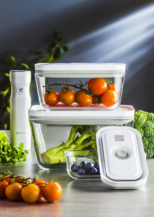 ZWILLING Fresh & Save 3 szt. białe - pojemniki na żywność próżniowe szklane