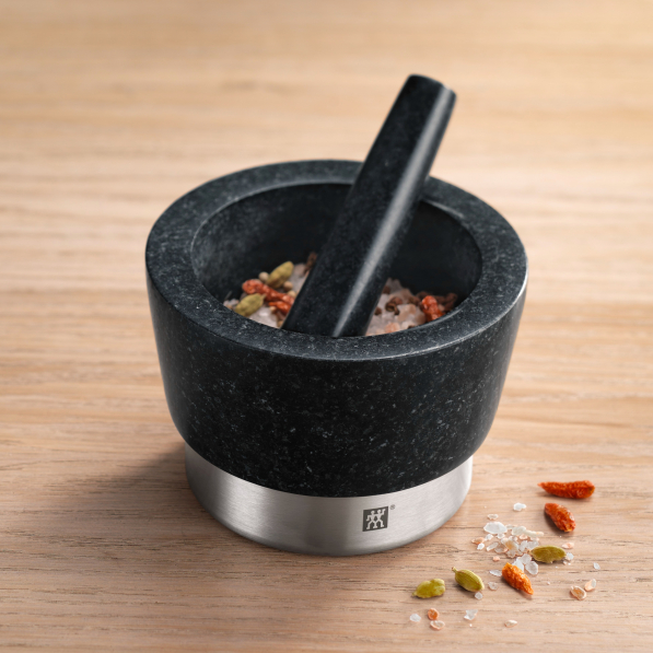 ZWILLING Spices 15 cm - moździerz kuchenny do przypraw i ziół granitowy z tłuczkiem