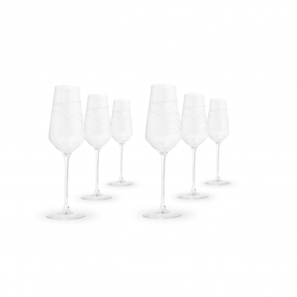 ZWIEGER Spiral 210 ml 6 szt. - kieliszki do wina musującego szklane