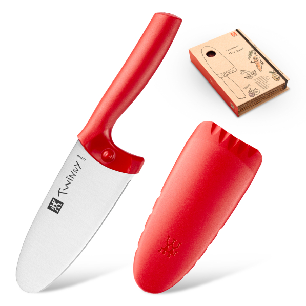 ZWILLING Twinny 10 cm czerwony - nóż szefa kuchni ze stali nierdzewnej z osłonką