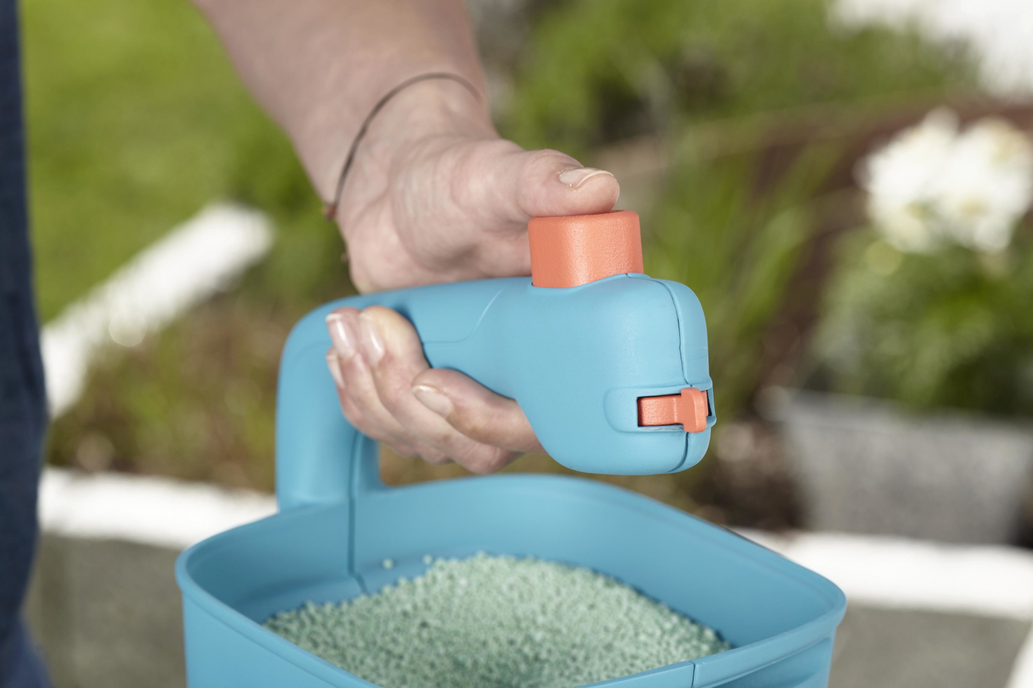 GARDENA Düngerstreuer Handstreuer Saatgutstreuer Garten Dünger Blau