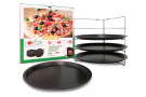 GUARDINI Pizza Mania 28 cm 4 szt. - blachy do pizzy ze stojakiem stalowe