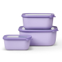 MEPAL Cirqula Nordic Lilac 3 szt. - miski kuchenne plastikowe z pokrywkami