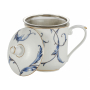 Kubek porcelanowy z zaparzaczem i pokrywką 380 ml