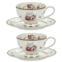 Filiżanki do kawy i herbaty porcelanowe ze spodkami 250 ml 2 szt.