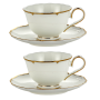Filiżanki do kawy i herbaty porcelanowe ze spodkami 225 ml 2 szt.