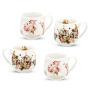 Kubki porcelanowe DUO VINTAGE FLOWERS WHITE AND SECESJA 430 ml 4 szt.