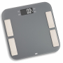 ADE Malou 33 x 33 cm szara - waga łazienkowa elektroniczna szklana z pomiarem tkanki tłuszczowej