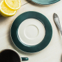 AMBITION Aura Green 15,5 cm ciemnozielony - talerzyk / spodek porcelanowy