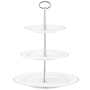 AMBITION Aura Silver 27 cm - patera na ciasto trzypoziomowa porcelanowa