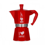 BIALETTI Moka Express Love na 6 filiżanek espresso (6 tz) czerwona - włoska kawiarka aluminiowa ciśnieniowa