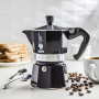 BIALETTI Moka Express na 3 filiżanki espresso (3 tz) czarna - kawiarka aluminiowa ciśnieniowa 