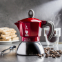 BIALETTI New Moka Induction na 2 filiżanki espresso (2 tz) czerwona - kawiarka aluminiowa ciśnieniowa 