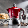 BIALETTI New Moka Induction na 4 filiżanki espresso (4 tz) czerwona- kawiarka aluminiowa ciśnieniowa 