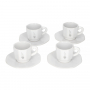 BIALETTI Perfetto Moka 75 ml białe - filiżanki do espresso porcelanowe ze spodkami