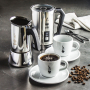 BIALETTI Venus na 6 filiżanek espresso (6 tz) - kawiarka ze stali nierdzewnej ciśnieniowa z filiżankami i spieniaczem