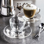 BIALETTI Vetro 130 ml 2 szt. - filiżanki szklane do kawy i herbaty ze spodkami