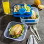 BRANQ Lido 1,6 l niebieski - lunch box / śniadaniówka trzykomorowa