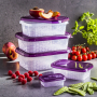 BRANQ Ori 5 szt. fioletowe - pojemniki na żywność plastikowe
