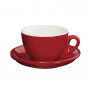 CILIO Roma 100 ml czerwona - filiżanka do cappuccino porcelanowa ze spodkiem 