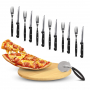 Deska do serwowania pizzy z nożem STARKE PRO i kompletem sztućców na 6 osób