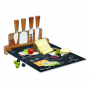 Deska do serwowania serów i przekąsek szklana z akcesoriami WORLD OF CHEESE GRAFITOWA 25 x 30 cm