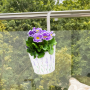 Doniczka / Osłonka na kwiaty na balustradę metalowa FLOWER LAWENDA 14 cm
