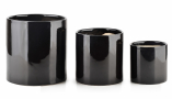 Doniczki / Osłonki na kwiaty ceramiczne MONDEX NEVA BLACK CZARNE 3 szt.
