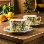 DUO Art Gallery By William Morris Golden Lilly 240 ml 2 szt. zielone - filiżanki do kawy i herbaty porcelanowe ze spodkami