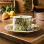 DUO Art Gallery By William Morris Golden Lilly 240 ml zielona - filiżanka do kawy i herbaty porcelanowa ze spodkiem