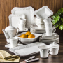 DUO Ing 35 el. biały - serwis obiadowo - kawowy porcelanowy na 6 osób