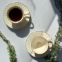 DUO Nina 120 ml 2 szt. kremowe - filiżanki do espresso porcelanowe ze spodkami