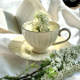 DUO Nina 220 ml kremowa - filiżanka do kawy i herbaty porcelanowa ze spodkiem