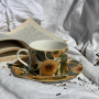 DUO Secret Garden Sunflowers 240 ml wielokolorowa - filiżanka do kawy i herbaty porcelanowa ze spodkiem